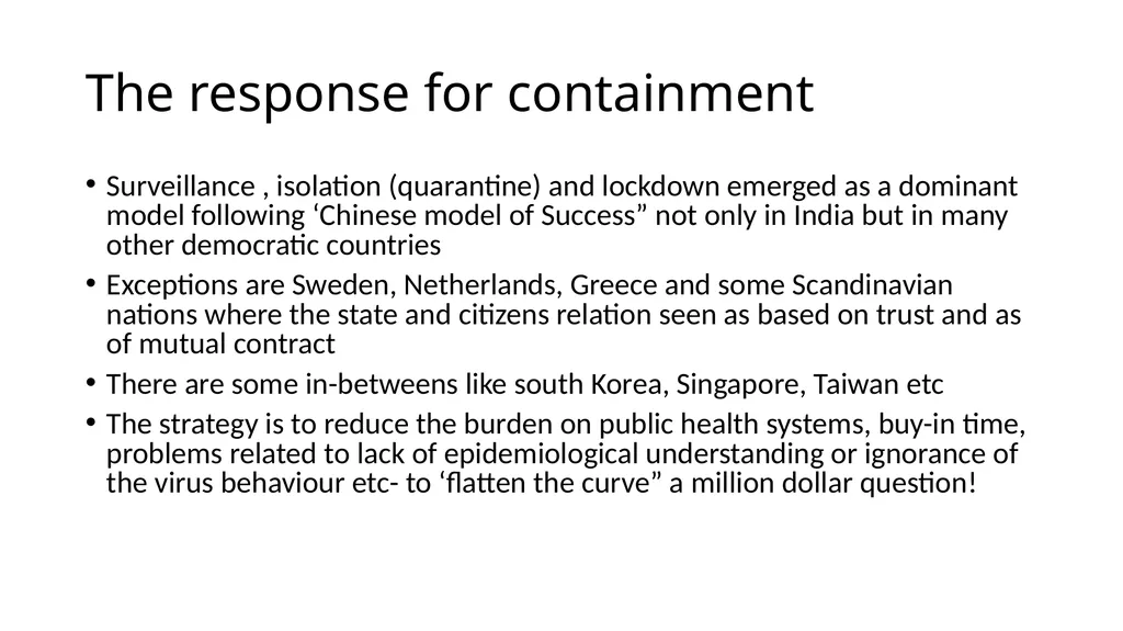 Thinking through Covid (19) response Possible - slide 5 of 12