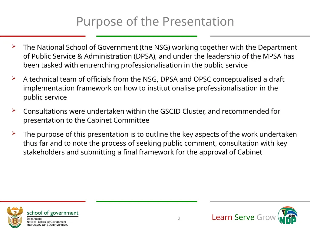 A National Implementation Framework towards the - slide 2 of 35