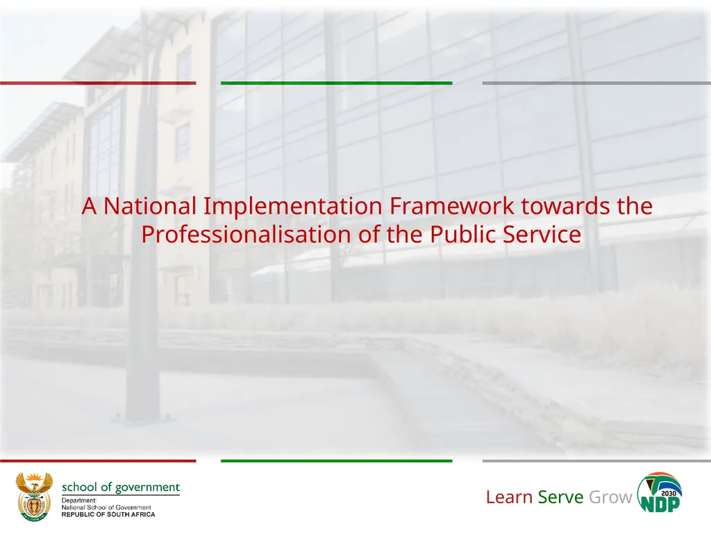 A National Implementation Framework towards the