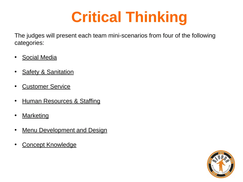 Nevada ProStart Management Competition Overview - slide 11 of 13