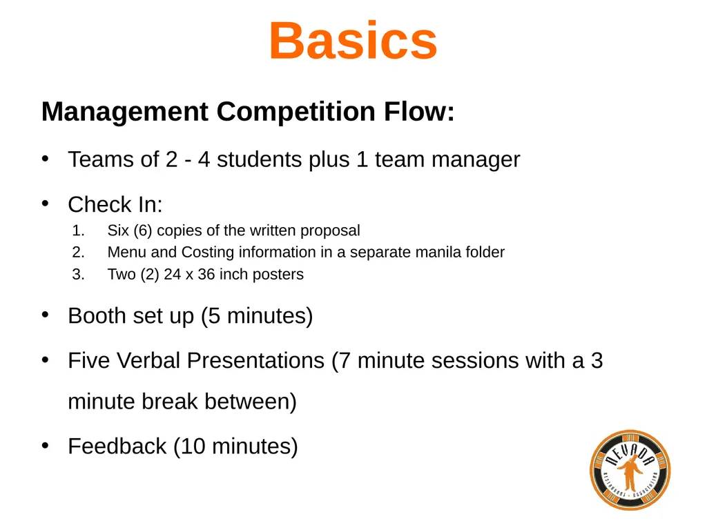 Nevada ProStart Management Competition Overview - slide 3 of 13