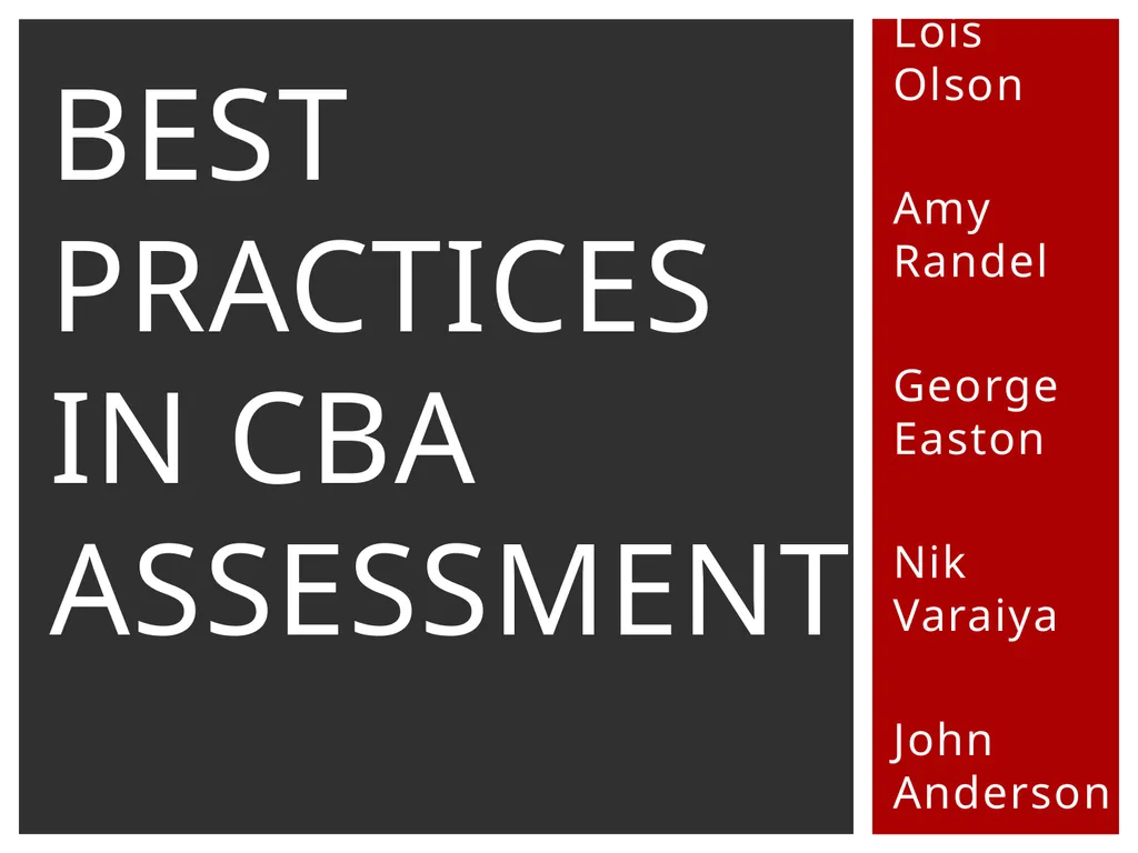 Lois Olson Amy Randel George Easton Nik Varaiya