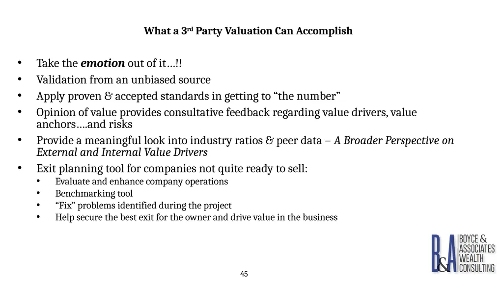 Eric C. Boyce, CFA President & CEO Boyce & - slide 45 of 67