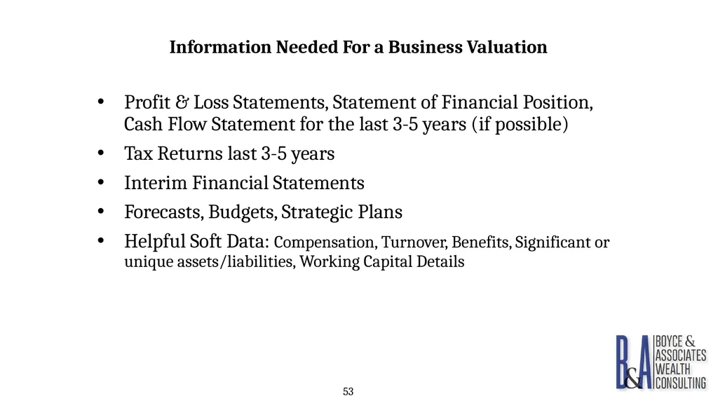 Eric C. Boyce, CFA President & CEO Boyce & - slide 53 of 67