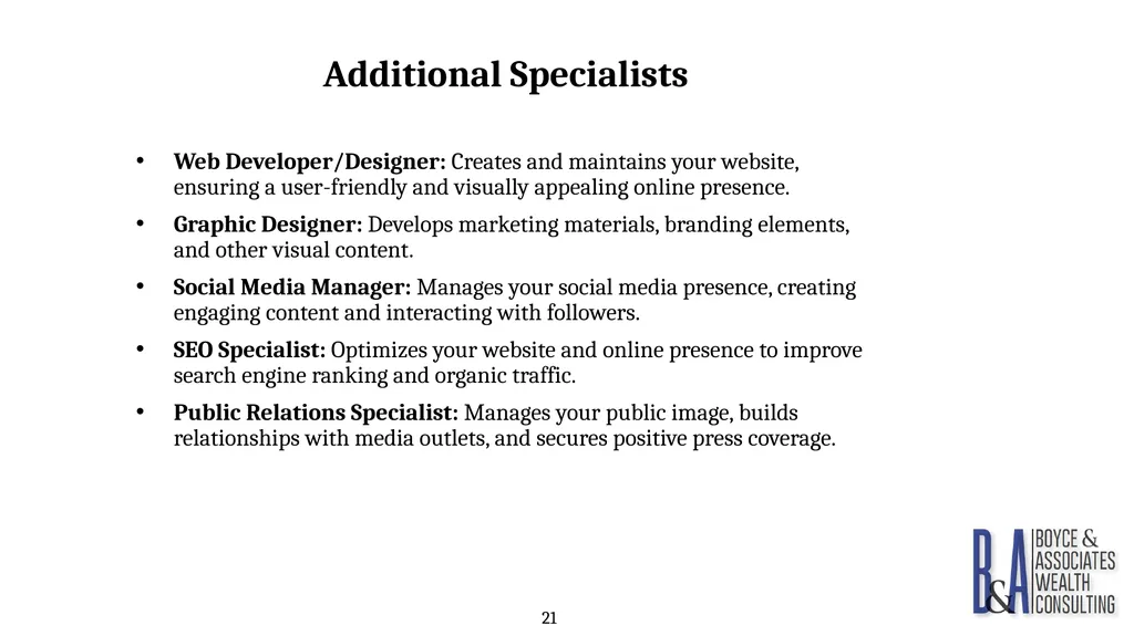 Eric C. Boyce, CFA President & CEO Boyce & - slide 21 of 67