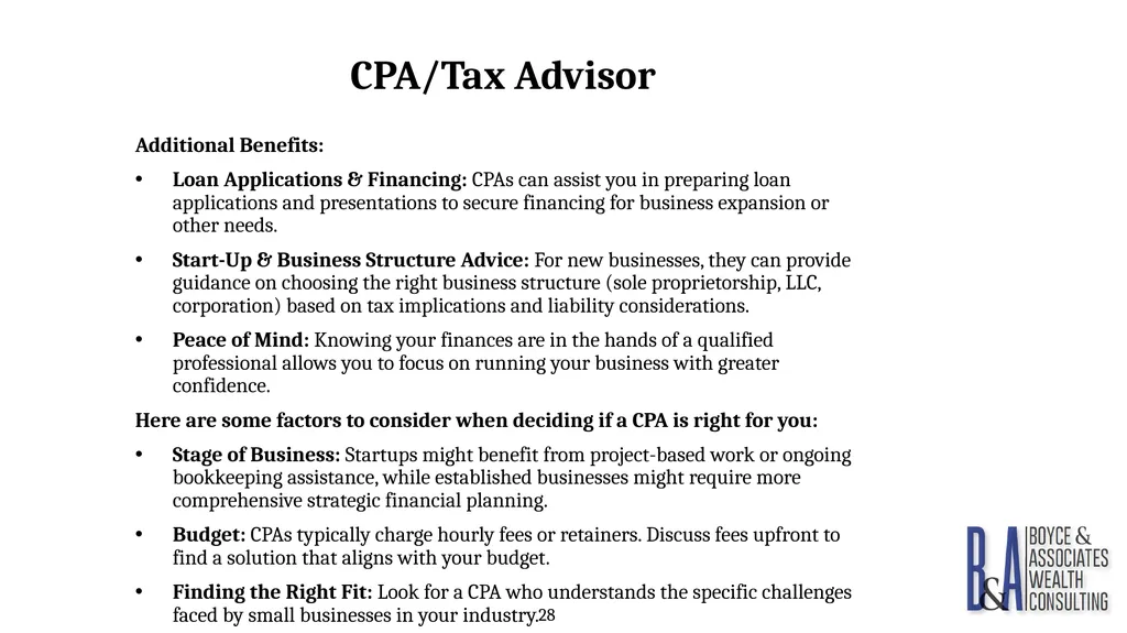 Eric C. Boyce, CFA President & CEO Boyce & - slide 28 of 67