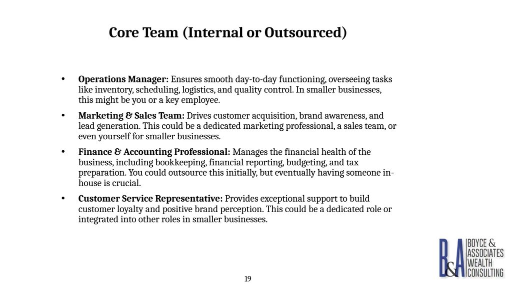Eric C. Boyce, CFA President & CEO Boyce & - slide 19 of 67