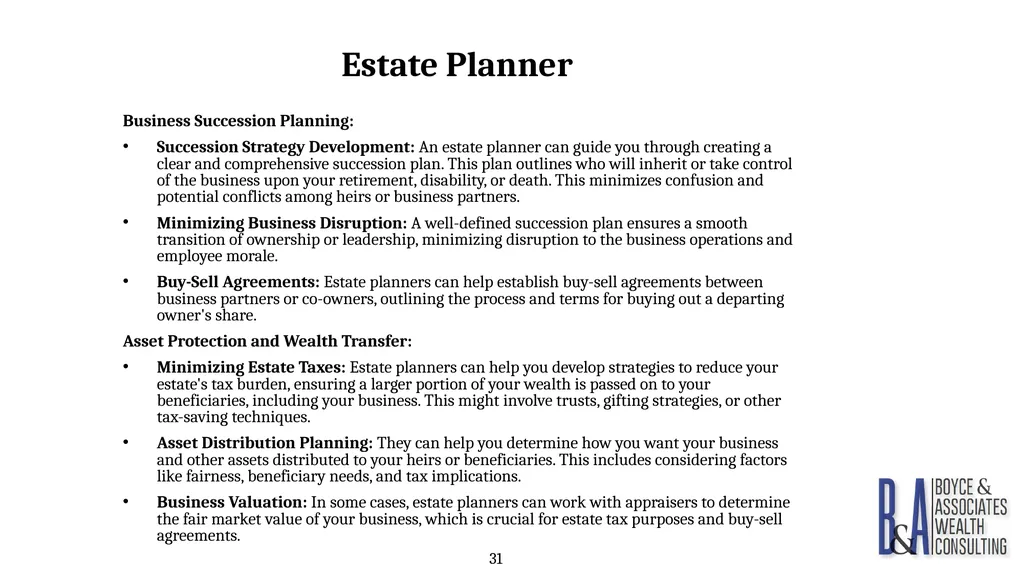 Eric C. Boyce, CFA President & CEO Boyce & - slide 31 of 67