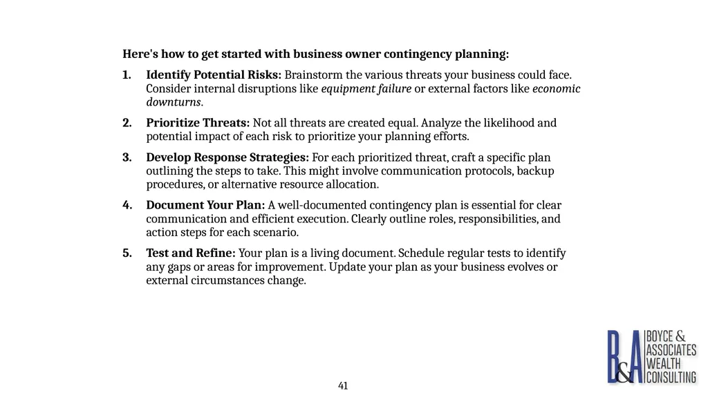 Eric C. Boyce, CFA President & CEO Boyce & - slide 41 of 67