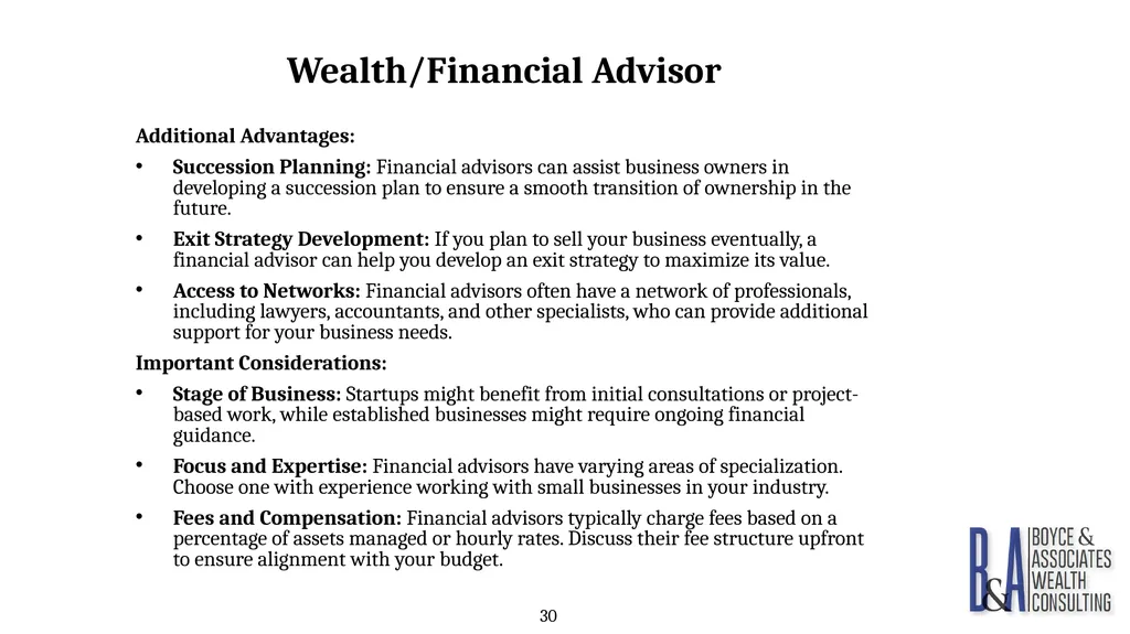 Eric C. Boyce, CFA President & CEO Boyce & - slide 30 of 67