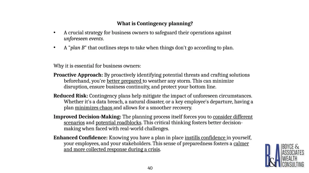Eric C. Boyce, CFA President & CEO Boyce & - slide 40 of 67