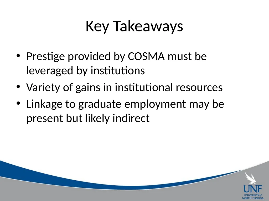 A Survey of COSMA Accreditation Programs Gil - slide 19 of 22