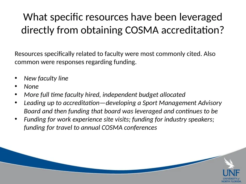 A Survey of COSMA Accreditation Programs Gil - slide 10 of 22