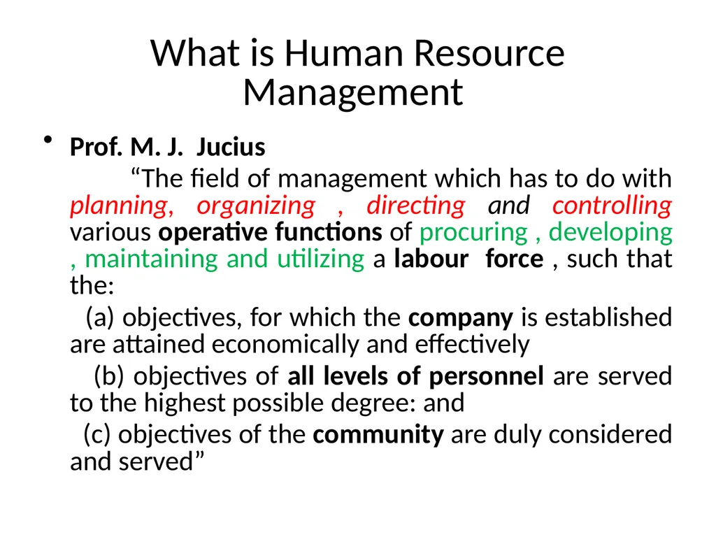 HUMAN RESOURCE MANAGEMENT Unit-1 Concepts, - slide 12 of 32
