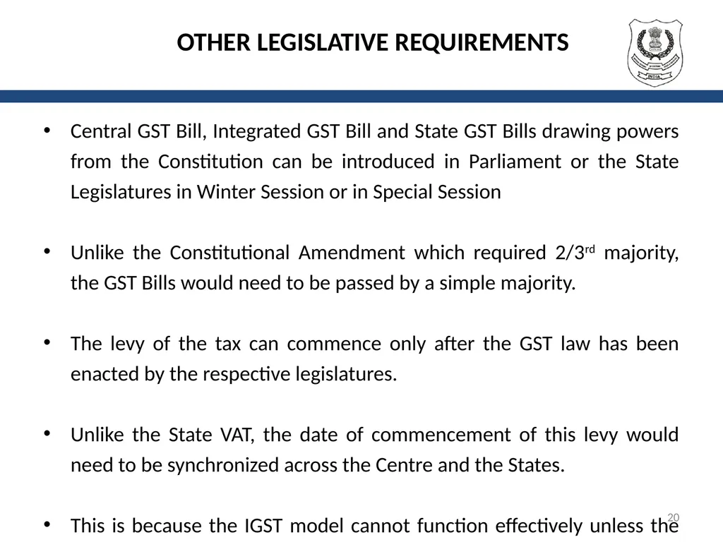 OVERVIEW OF GST AND MODEL GST LAW Presentation by: - slide 20 of 69