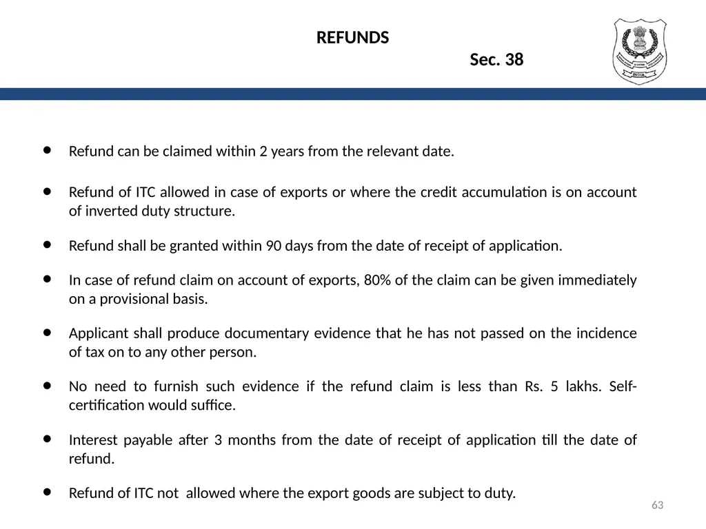 OVERVIEW OF GST AND MODEL GST LAW Presentation by: - slide 63 of 69