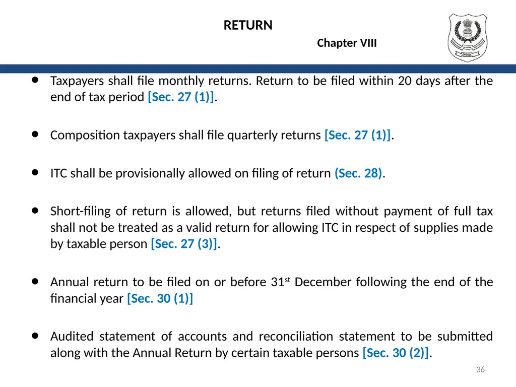 OVERVIEW OF GST AND MODEL GST LAW Presentation by: - slide 36 of 69