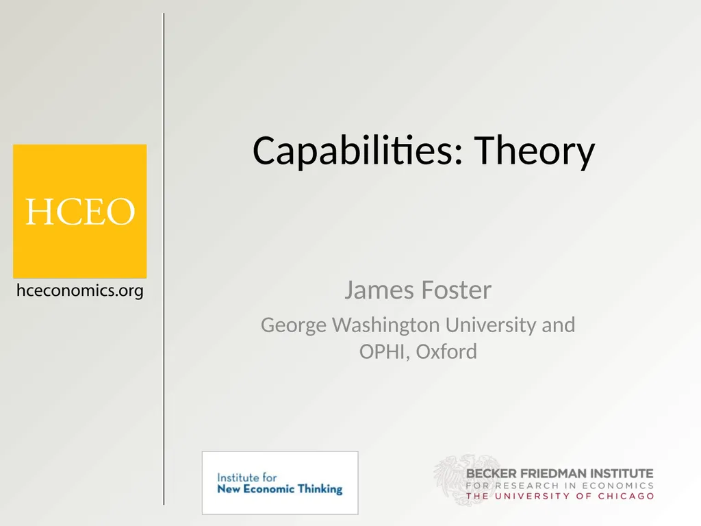 Capabilities: Theory James Foster George
