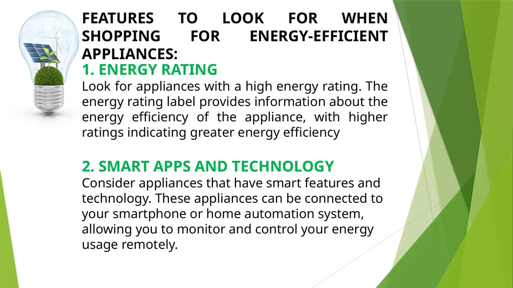 BENEFITS OF ENERGY EFFICIENT APPLIANCES As - slide 7 of 10