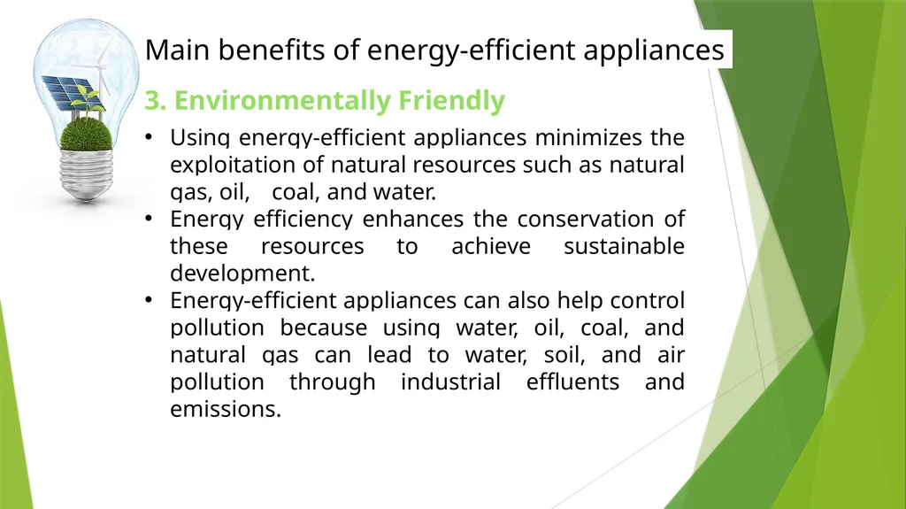 BENEFITS OF ENERGY EFFICIENT APPLIANCES As - slide 5 of 10