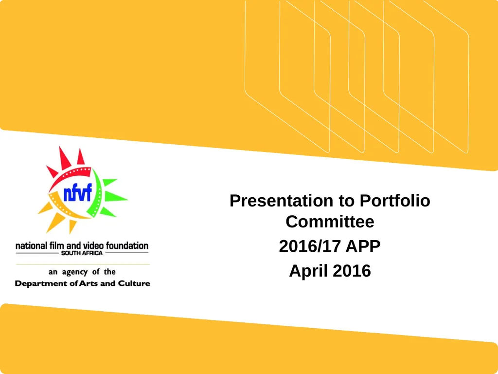 Presentation to Portfolio Committee 2016/17 APP - slide 1 of 23