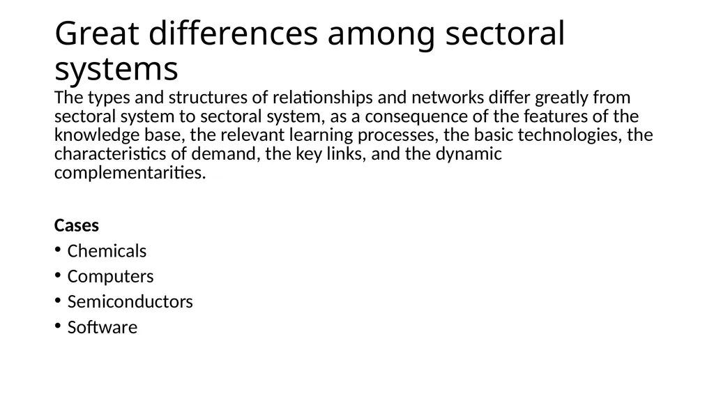 Innovation differs –sectoral approach Differences… - slide 50 of 70