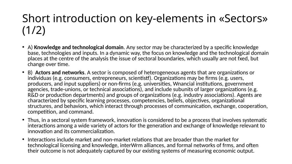 Innovation differs –sectoral approach Differences… - slide 26 of 70