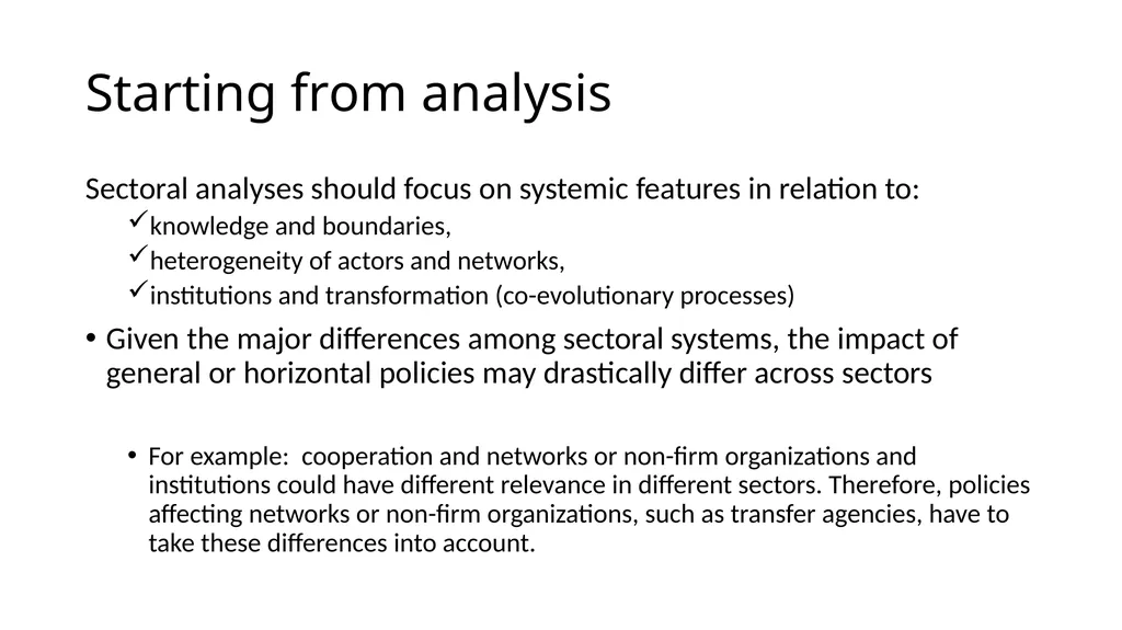 Innovation differs –sectoral approach Differences… - slide 66 of 70