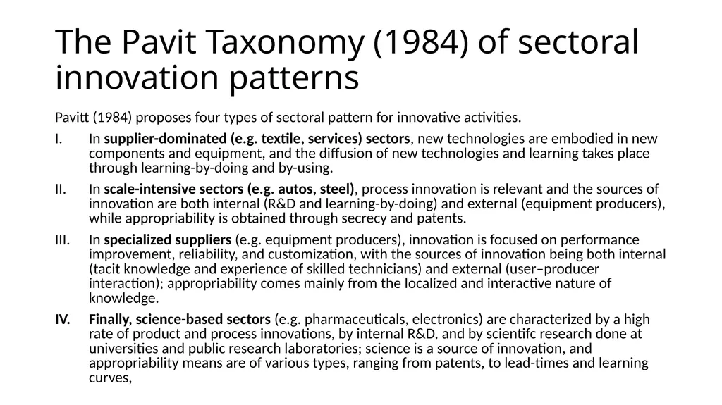 Innovation differs –sectoral approach Differences… - slide 18 of 70