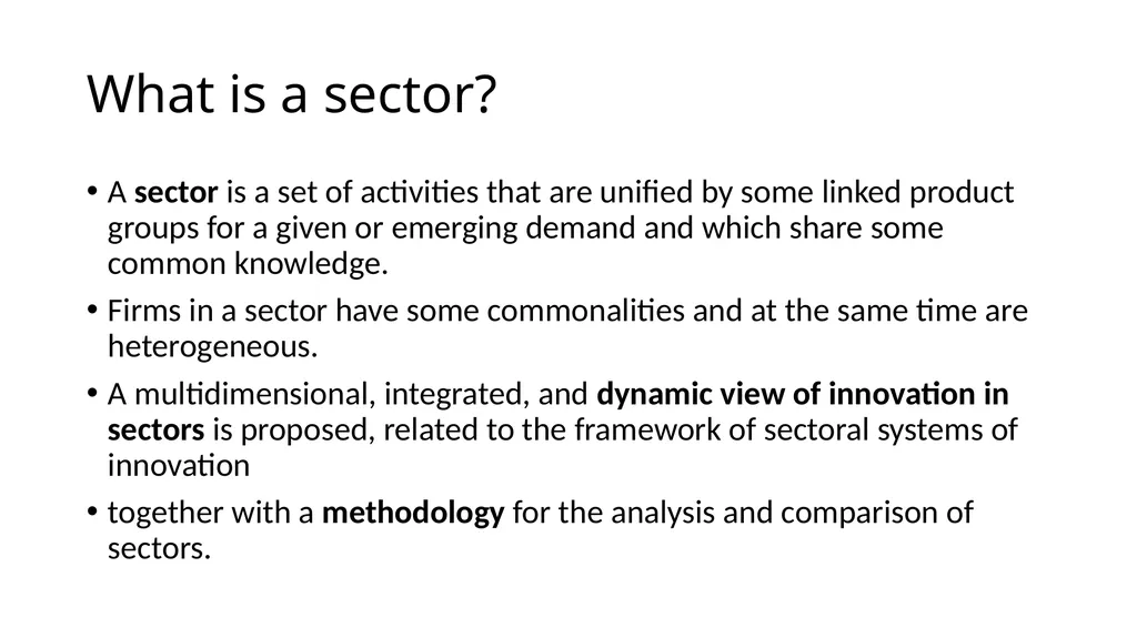 Innovation differs –sectoral approach Differences… - slide 20 of 70
