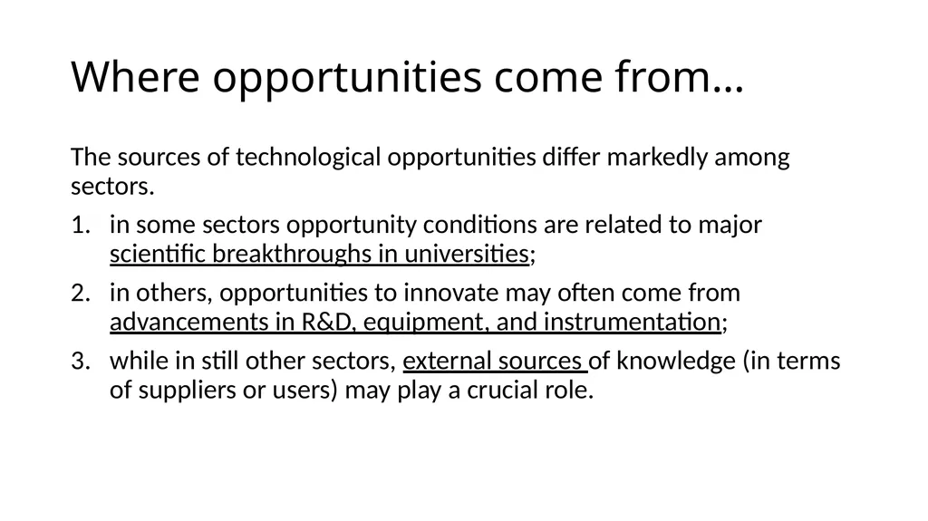 Innovation differs –sectoral approach Differences… - slide 32 of 70