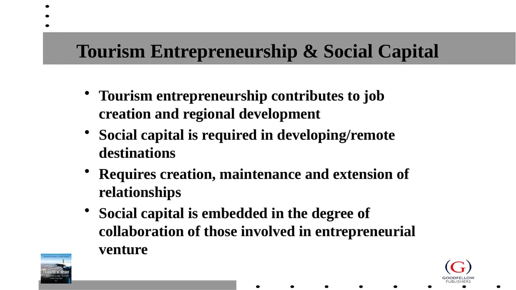 Chapter 10: Tourism Entrepreneurship and Social - slide 5 of 5
