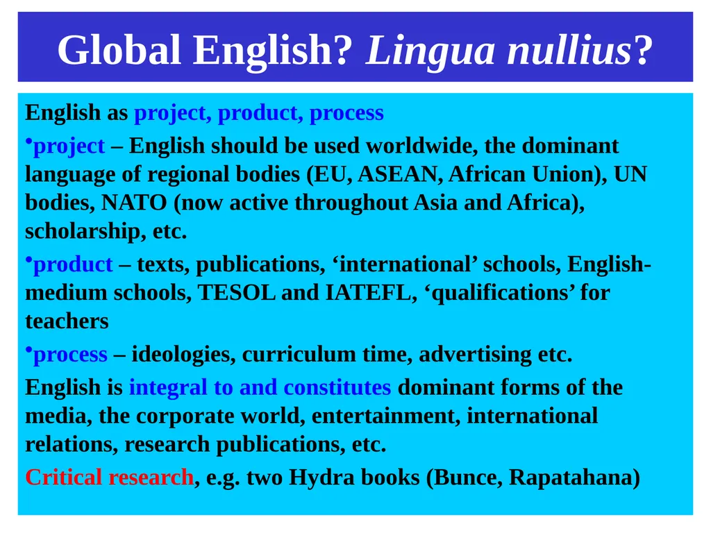 Ljubljana University, June 2019 ‘Global’ English, - slide 14 of 50