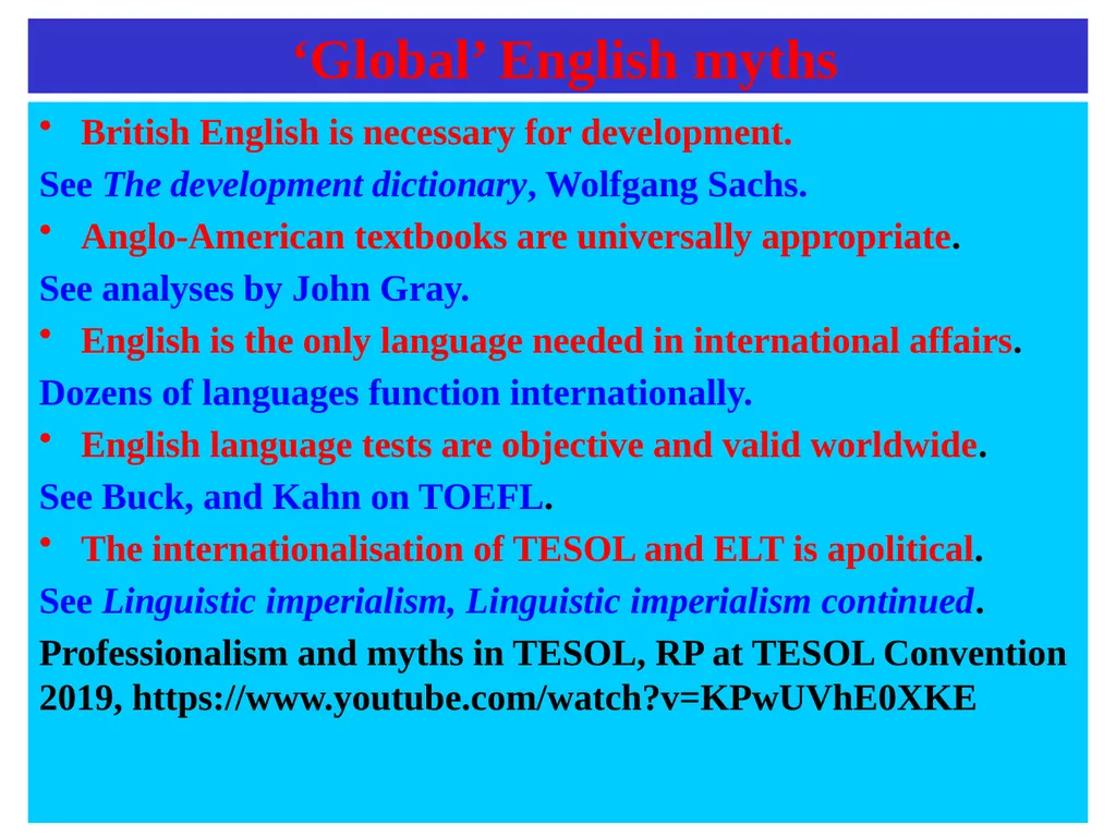 Ljubljana University, June 2019 ‘Global’ English, - slide 33 of 50