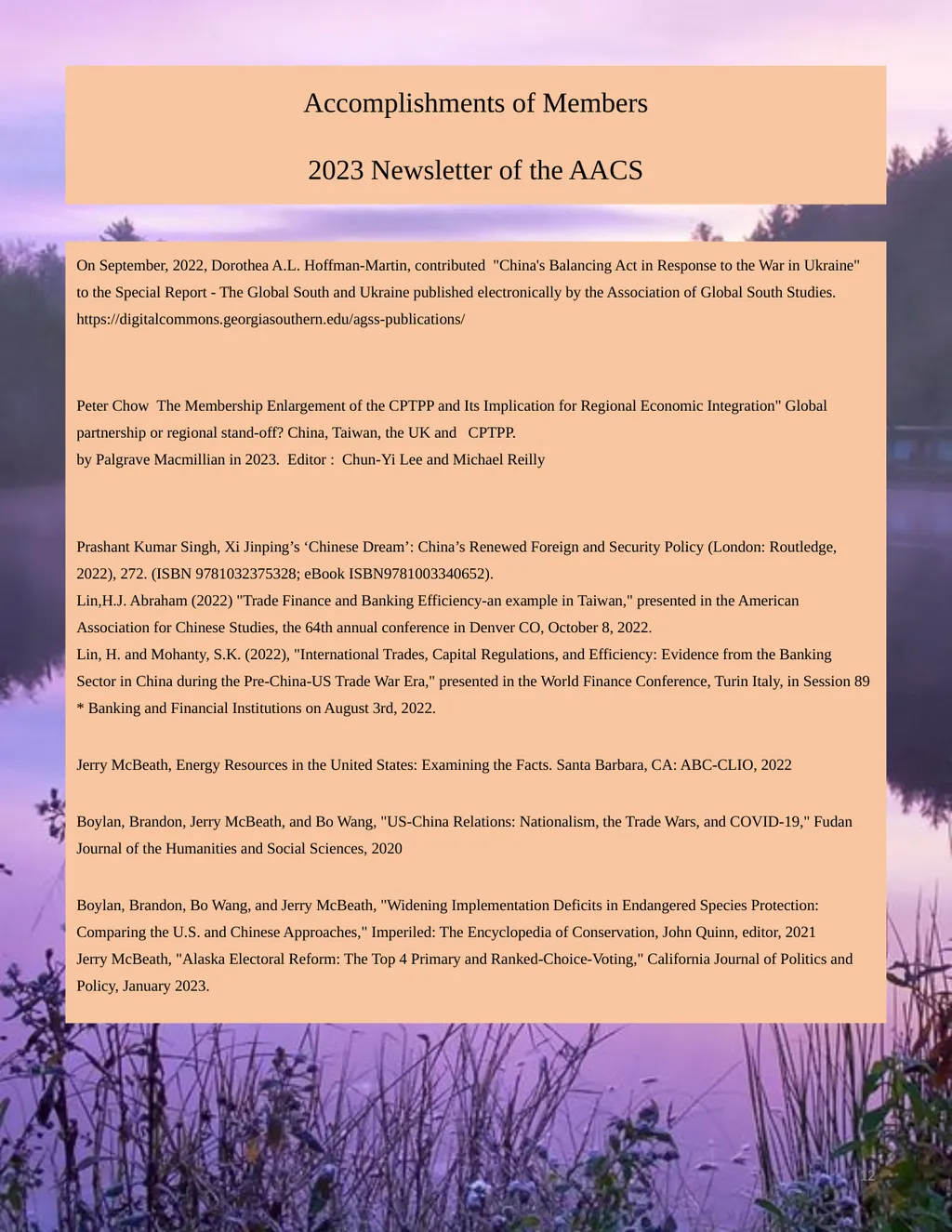2022-2023 Newsletter of the American Association - slide 12 of 16