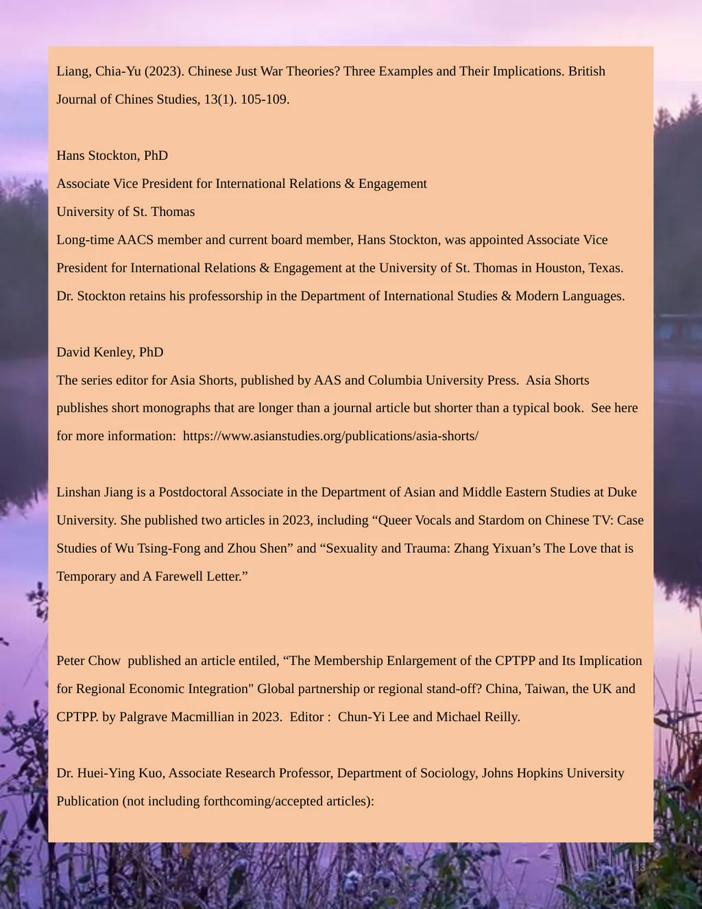 2022-2023 Newsletter of the American Association - slide 13 of 16