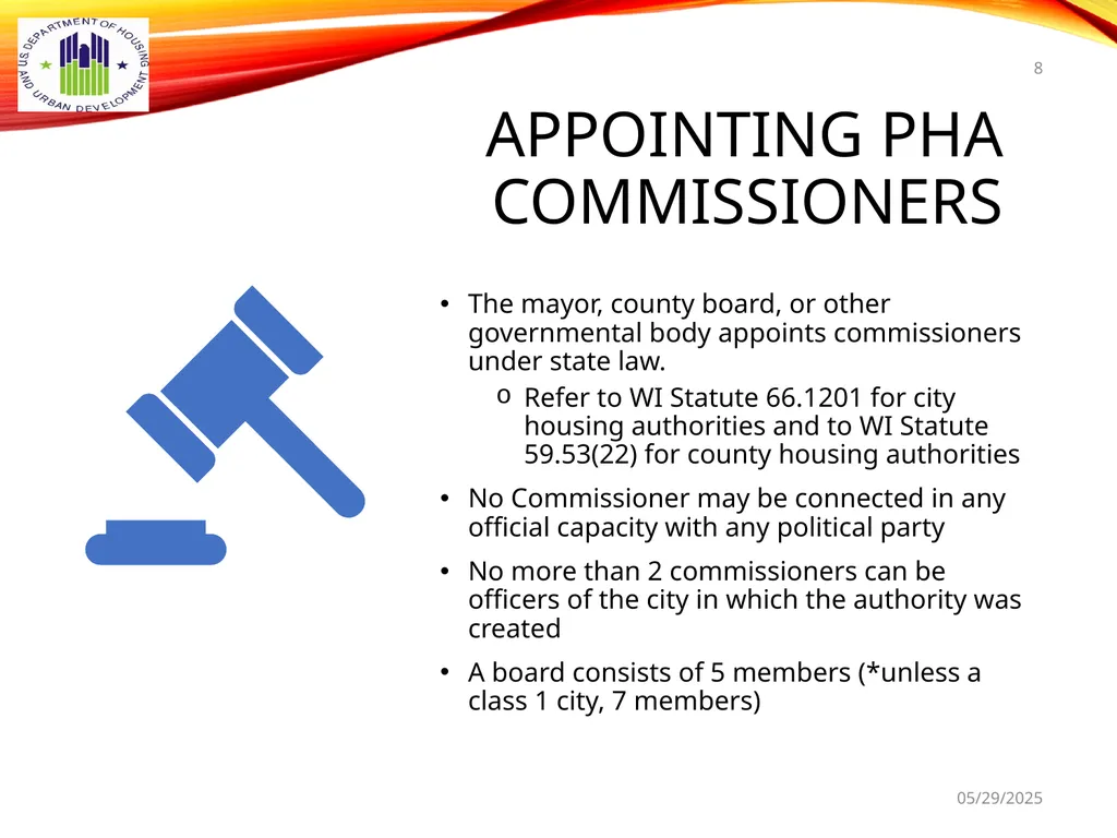 1 BOARD OF COMMISSIONERS TRAINING U. S. DEPT OF - slide 8 of 73