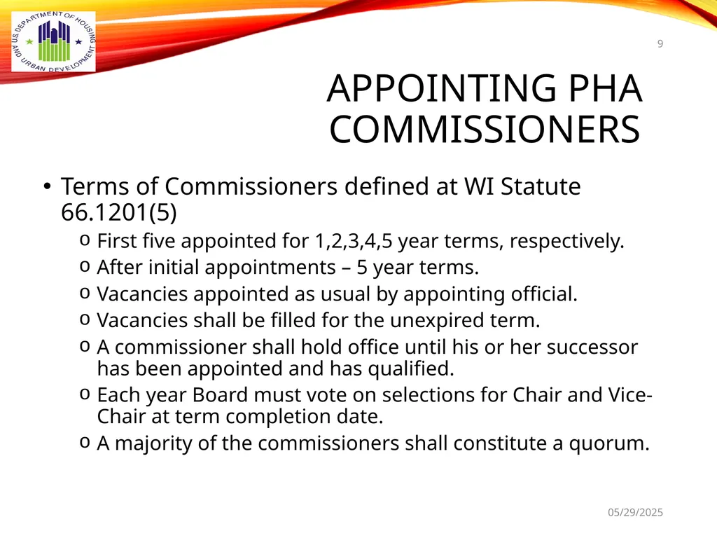 1 BOARD OF COMMISSIONERS TRAINING U. S. DEPT OF - slide 9 of 73