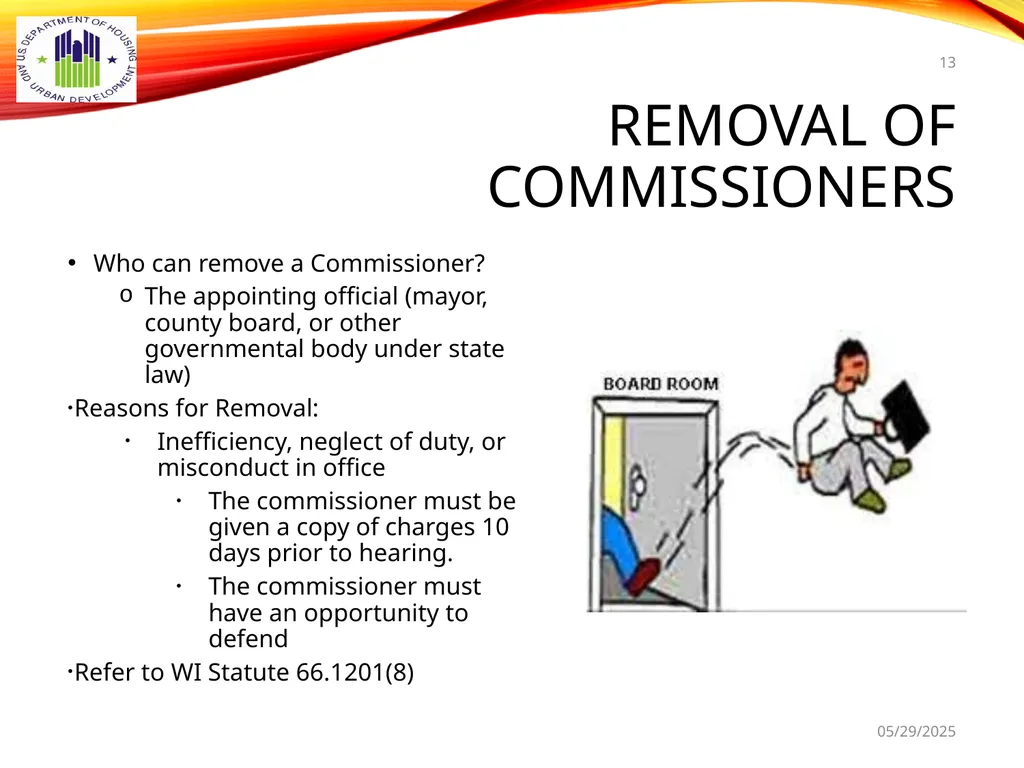1 BOARD OF COMMISSIONERS TRAINING U. S. DEPT OF - slide 13 of 73
