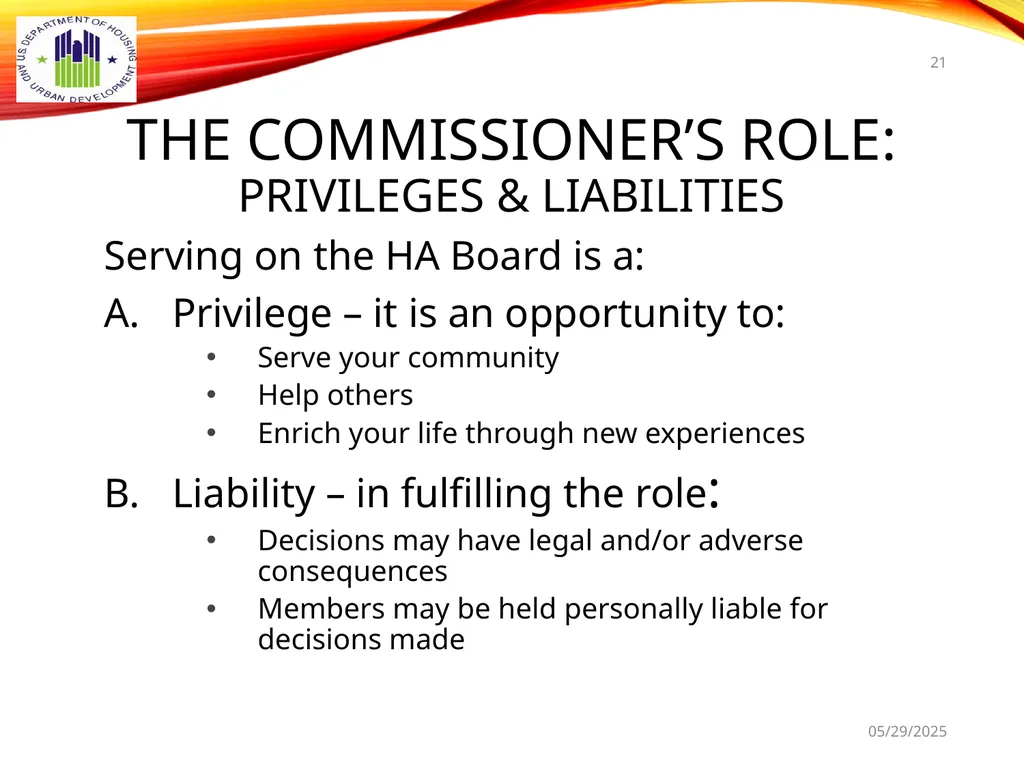 1 BOARD OF COMMISSIONERS TRAINING U. S. DEPT OF - slide 21 of 73