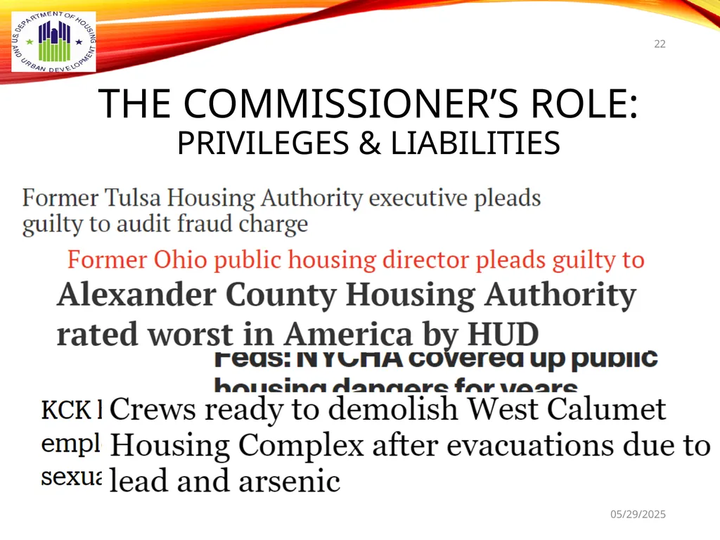 1 BOARD OF COMMISSIONERS TRAINING U. S. DEPT OF - slide 22 of 73
