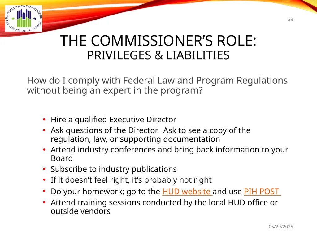 1 BOARD OF COMMISSIONERS TRAINING U. S. DEPT OF - slide 23 of 73