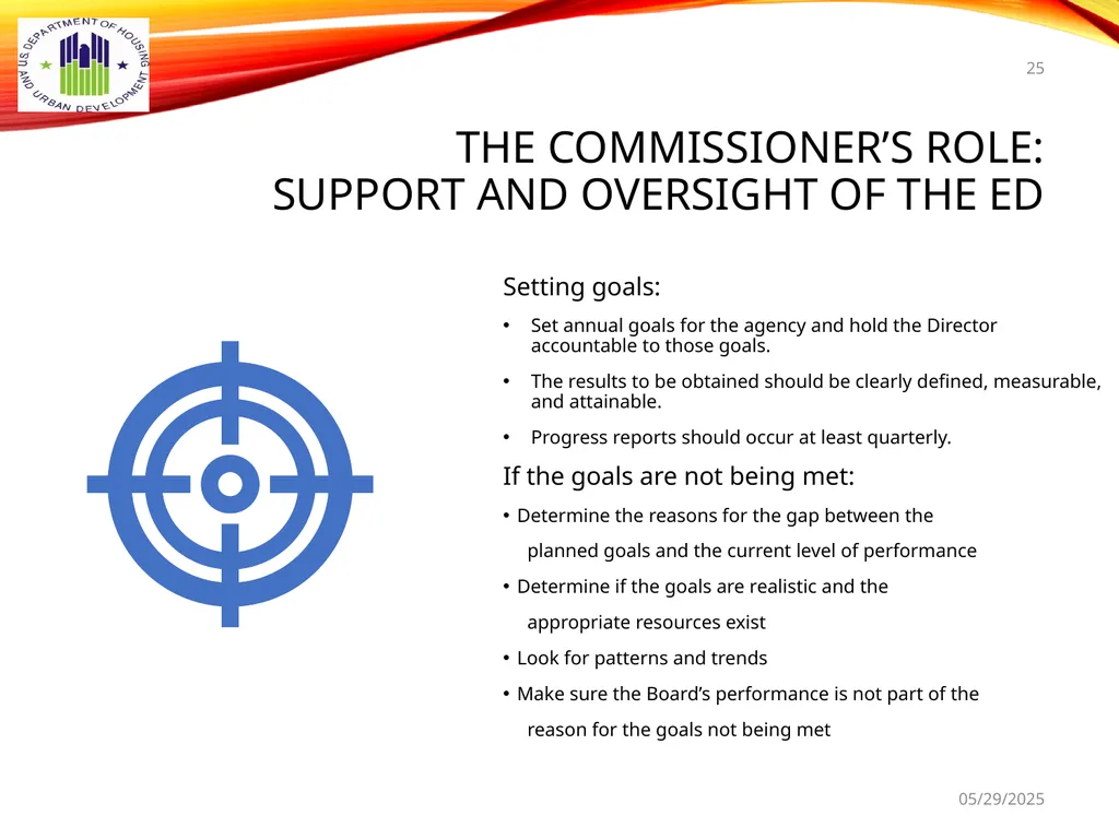 1 BOARD OF COMMISSIONERS TRAINING U. S. DEPT OF - slide 25 of 73