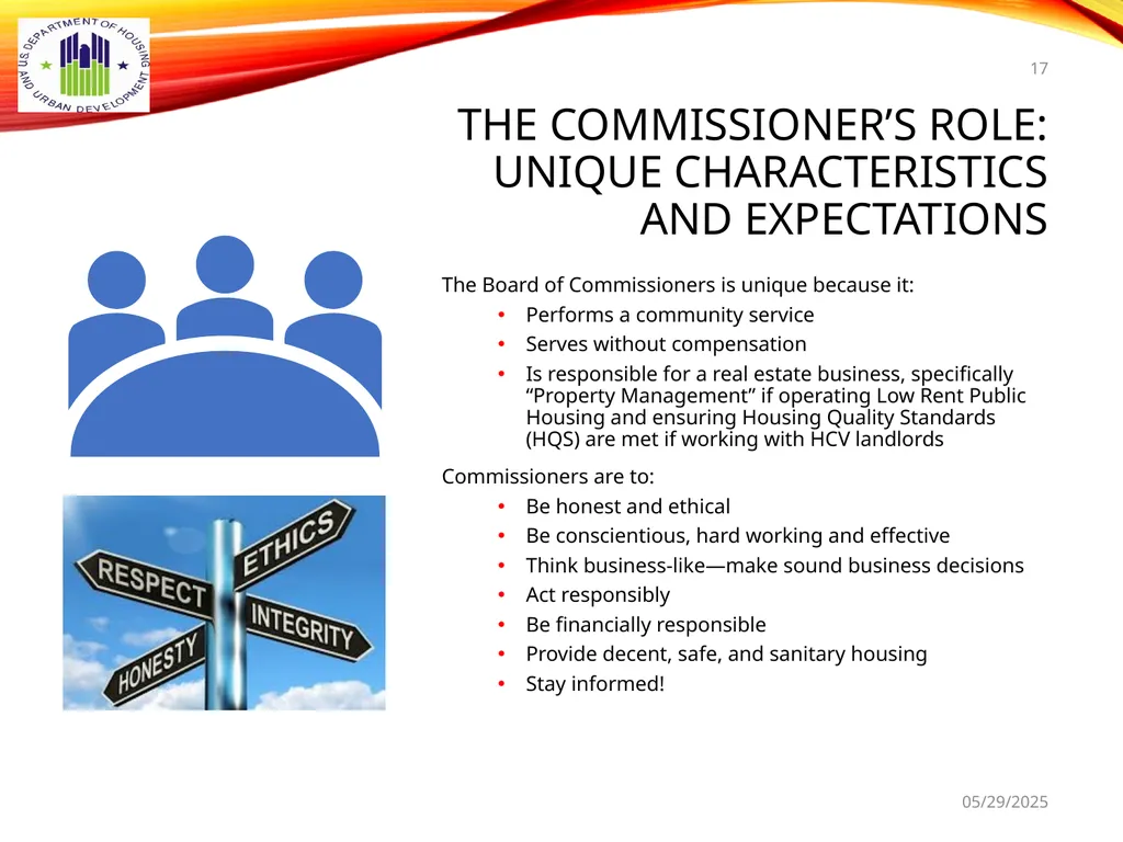 1 BOARD OF COMMISSIONERS TRAINING U. S. DEPT OF - slide 17 of 73