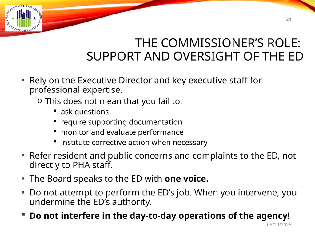 1 BOARD OF COMMISSIONERS TRAINING U. S. DEPT OF - slide 24 of 73