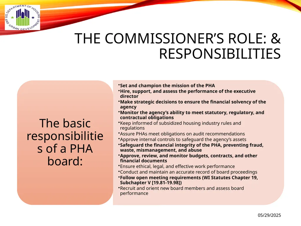 1 BOARD OF COMMISSIONERS TRAINING U. S. DEPT OF - slide 15 of 73