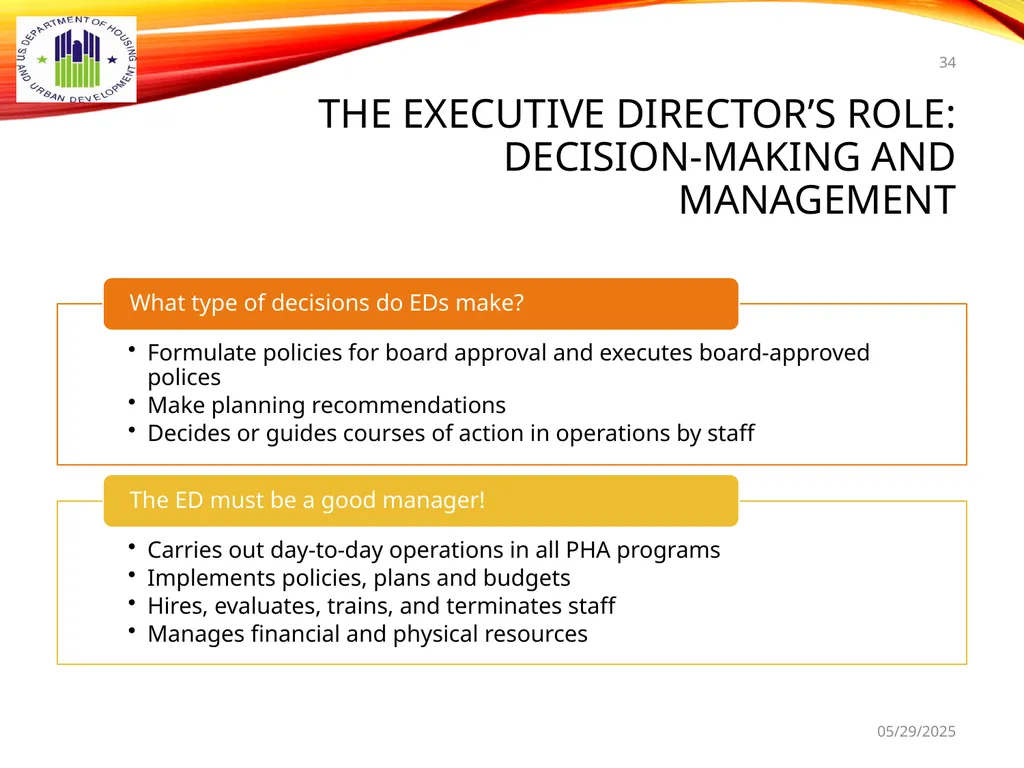 1 BOARD OF COMMISSIONERS TRAINING U. S. DEPT OF - slide 34 of 73
