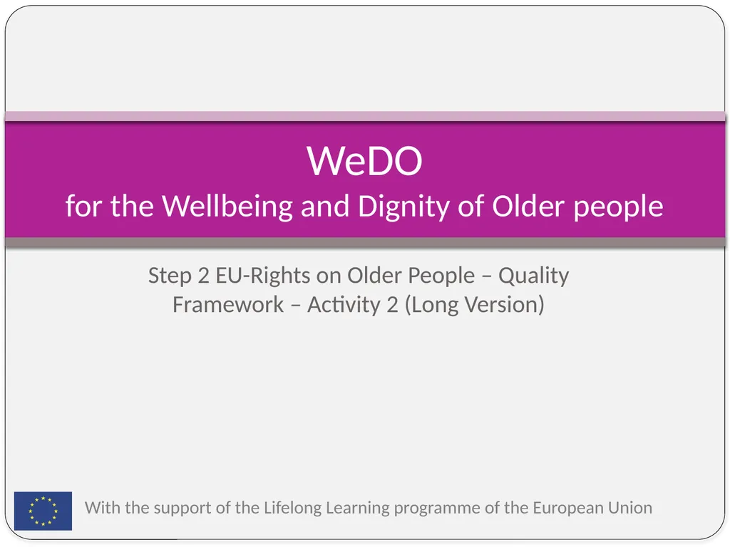 Step 2 EU-Rights on Older People – Quality