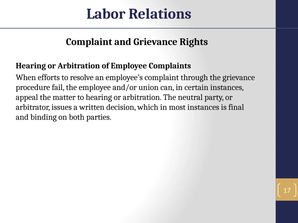 Labor Relations 1 Labor Relations Objectives In - slide 17 of 25