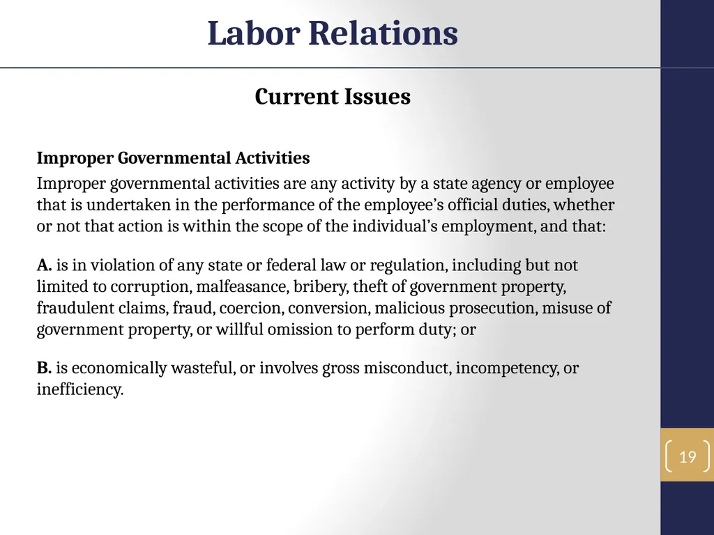 Labor Relations 1 Labor Relations Objectives In - slide 19 of 25